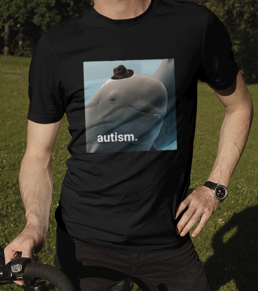 Dolphin Wearing Hat Autism T-Shirt
