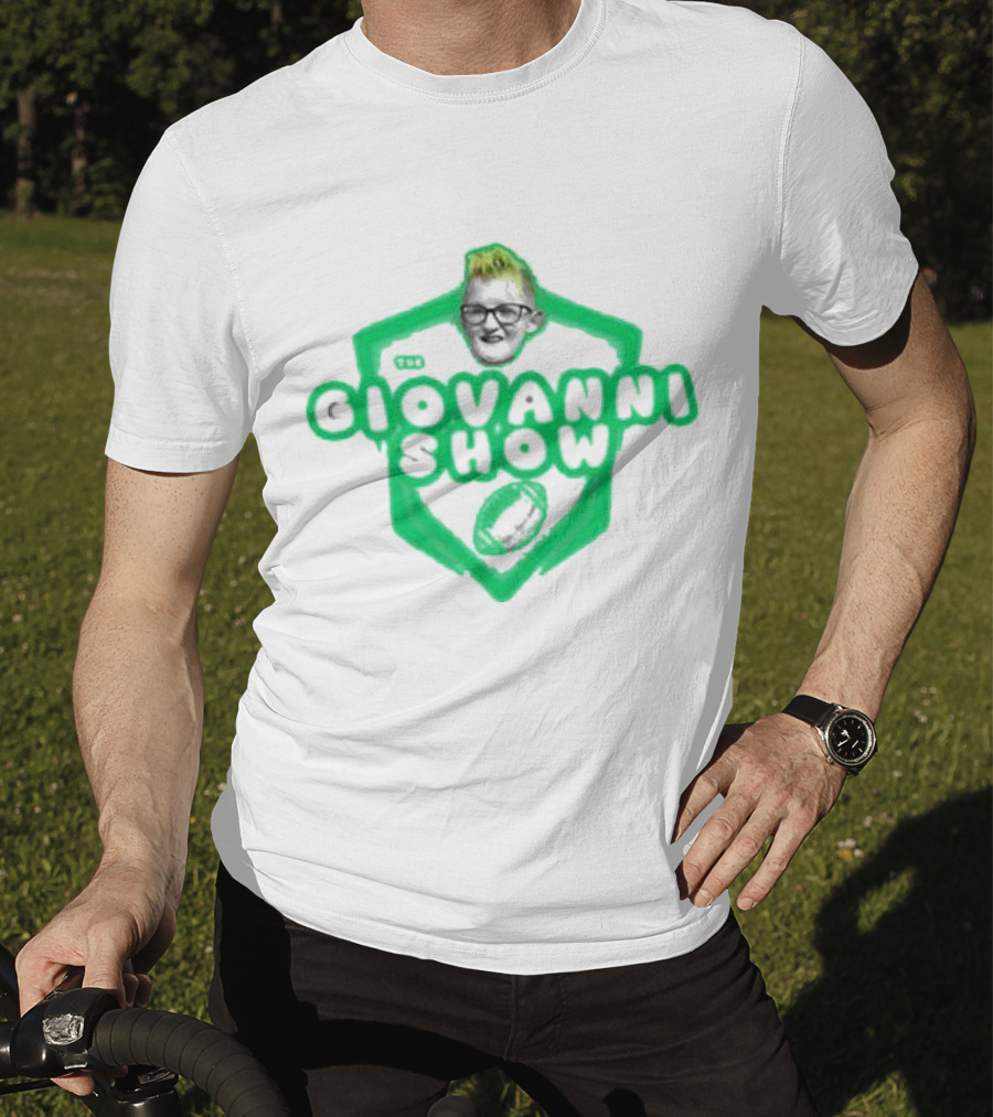 Support The Giovanni Show Football Badge T-Shirt