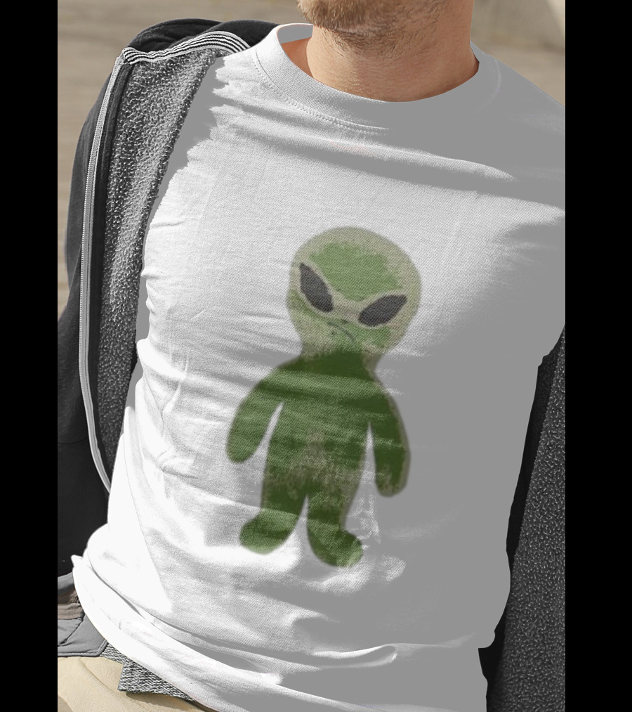 The8 Hoodhood Alien Overfit Half Green Character T-Shirt