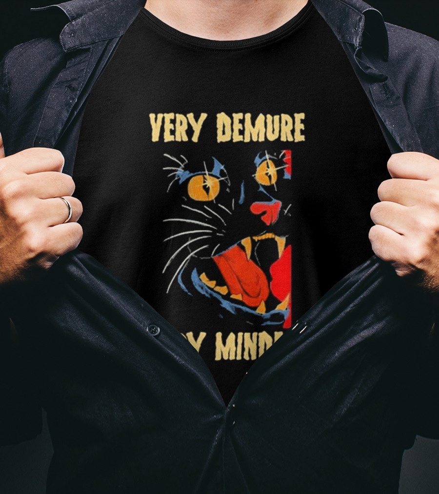 Very Demure Very Mindful Black Cat T-Shirt