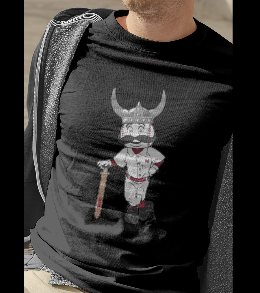 Viking Cincinnati Redlegs Baseball Character T-Shirt