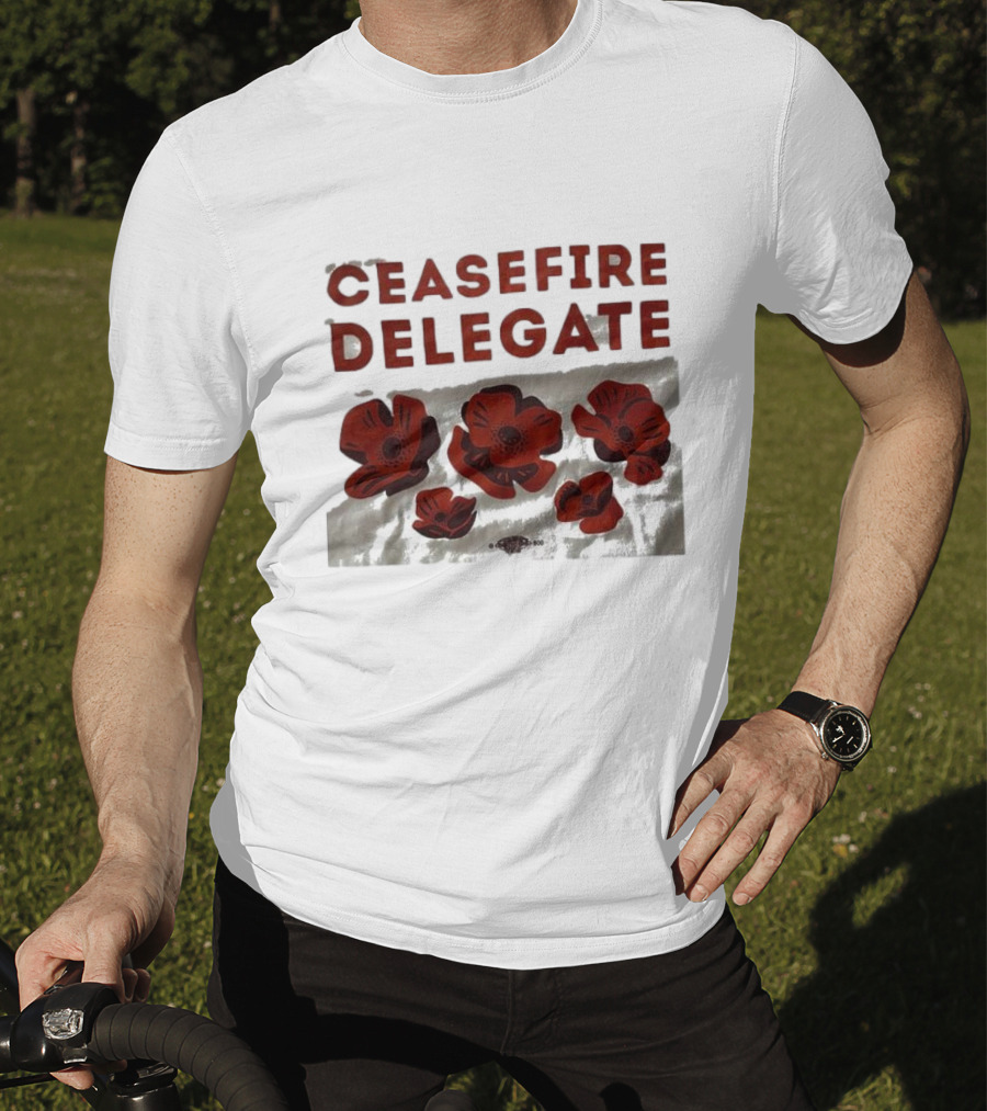 Ceasefire Delegate Red Poppies And Peace T-Shirt