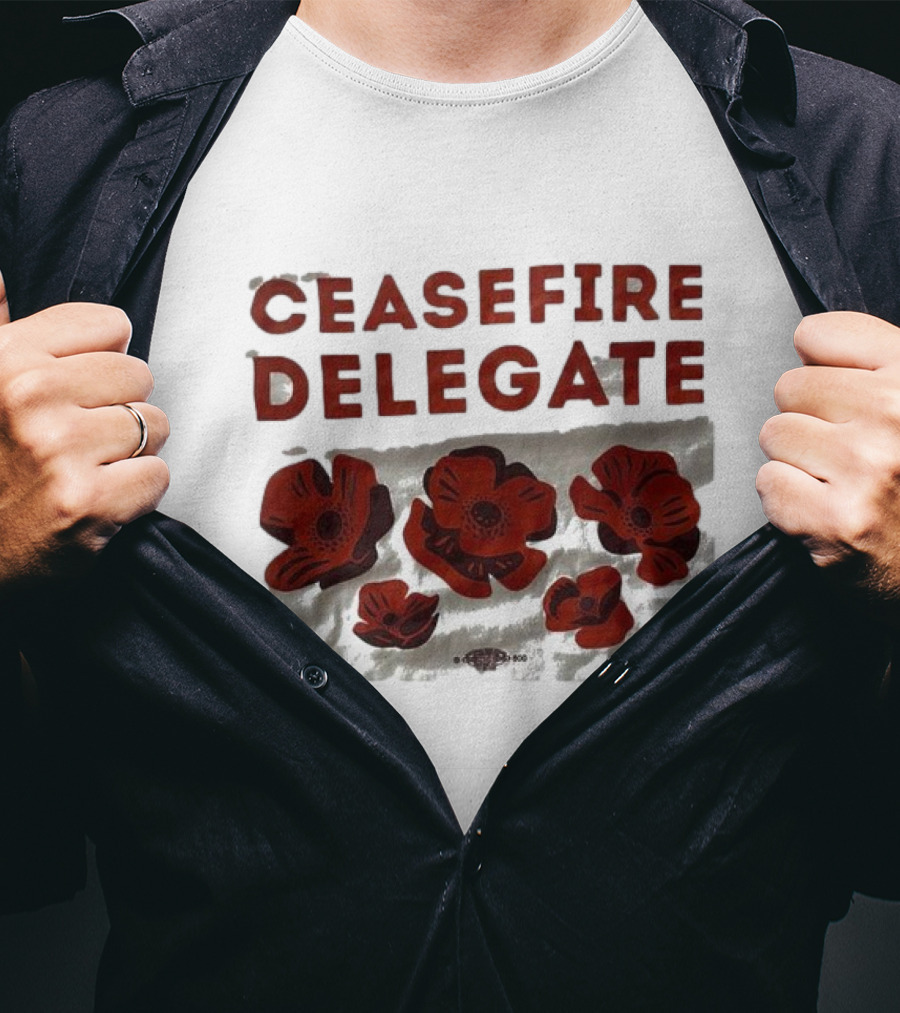 Ceasefire Delegate Red Poppies And Peace T-Shirt
