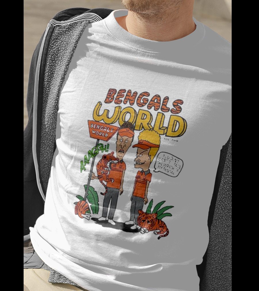Bengals World Cincinnati NFL X Homage X Beavis And Butt-head Aaagh T-Shirt