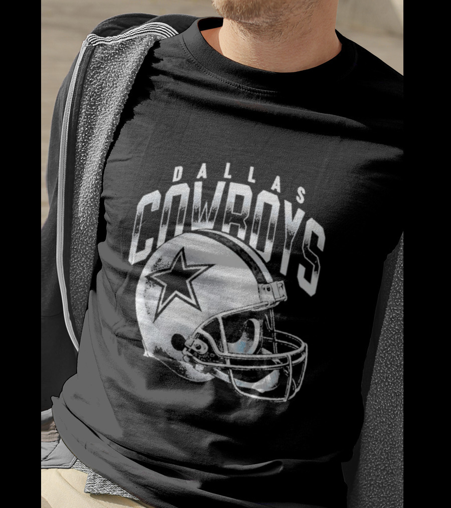 Dallas Cowboys Silver Star Helmet T-Shirt