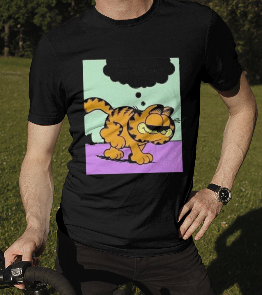 Garfield Eating Is Important Cartoon Character Comic Strip Image T-Shirt