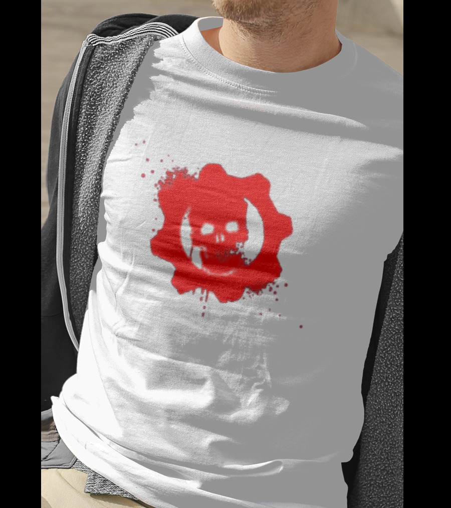 Gears Of War Crimson Omen Icon In Red With Skull T-Shirt
