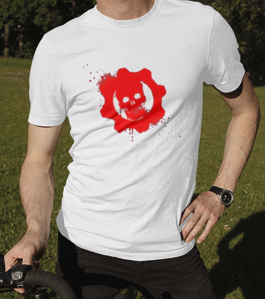 Gears Of War Crimson Omen Icon In Red With Skull T-Shirt