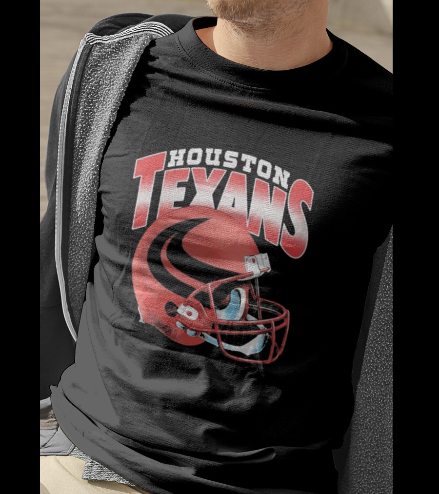 Houston Texans Gradient Helmet Football Gear T-Shirt