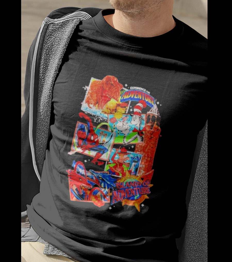 Experience The Adventure Islands Of Adventure 25 Years With Spider-Man, Jurassic Park, Cat In The Hat T-Shirt