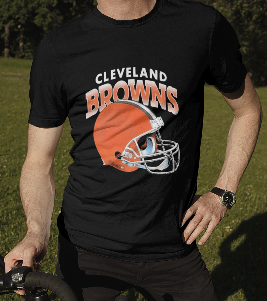 Cleveland Browns Helmet Logo Gradient T-Shirt
