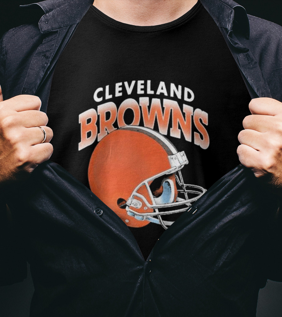 Cleveland Browns Helmet Logo Gradient T-Shirt