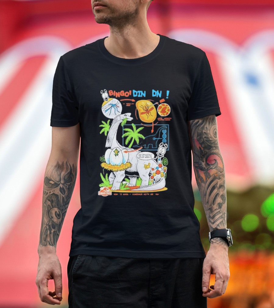 Jurassic Park How To Make A Dinosaur With Mr. DNA Bingo Dino DNA T-Shirt