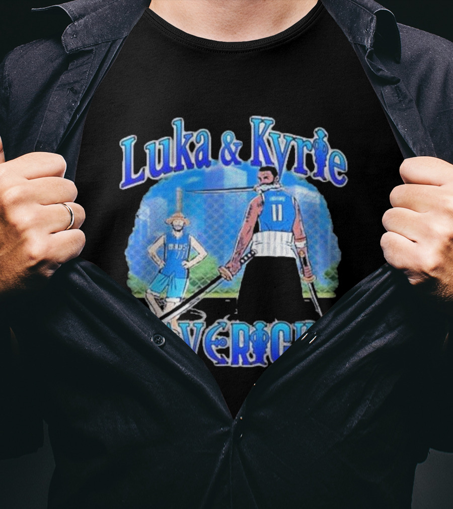 Luka And Kyrie Mavericks Luffy And Zoro Crossover T-Shirt