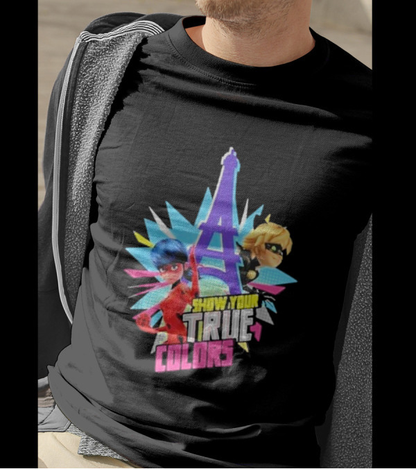 Miraculous Ladybug And Cat Noir Show Your True Colors Paris Eiffel Tower T-Shirt