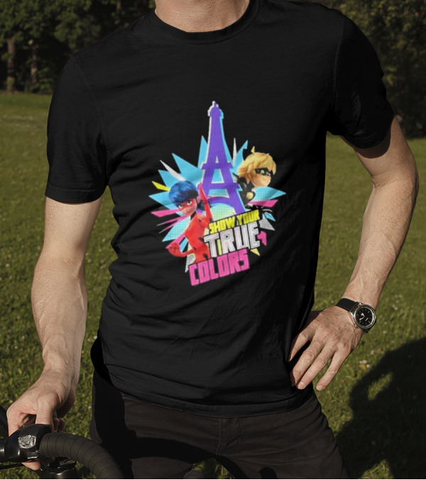 Miraculous Ladybug And Cat Noir Show Your True Colors Paris Eiffel Tower T-Shirt