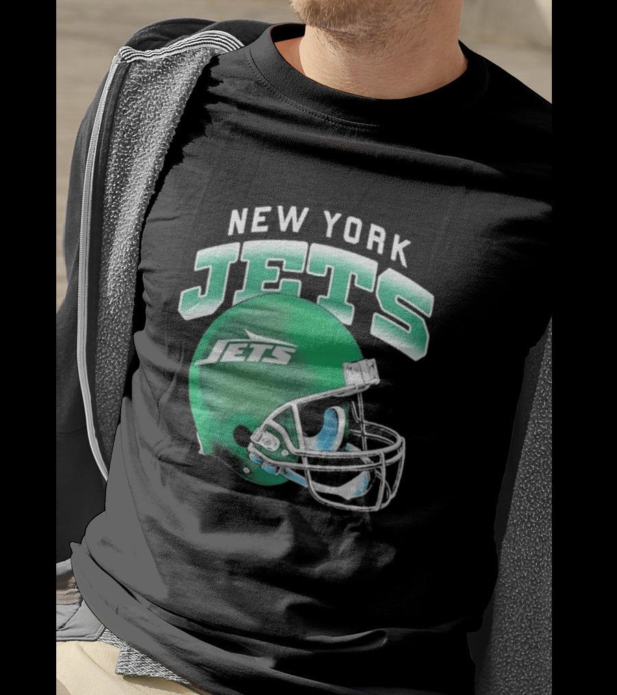 New York Jets Green Gradient Helmet T-Shirt