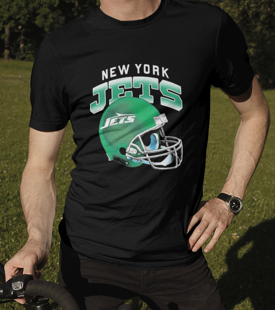 New York Jets Green Gradient Helmet T-Shirt