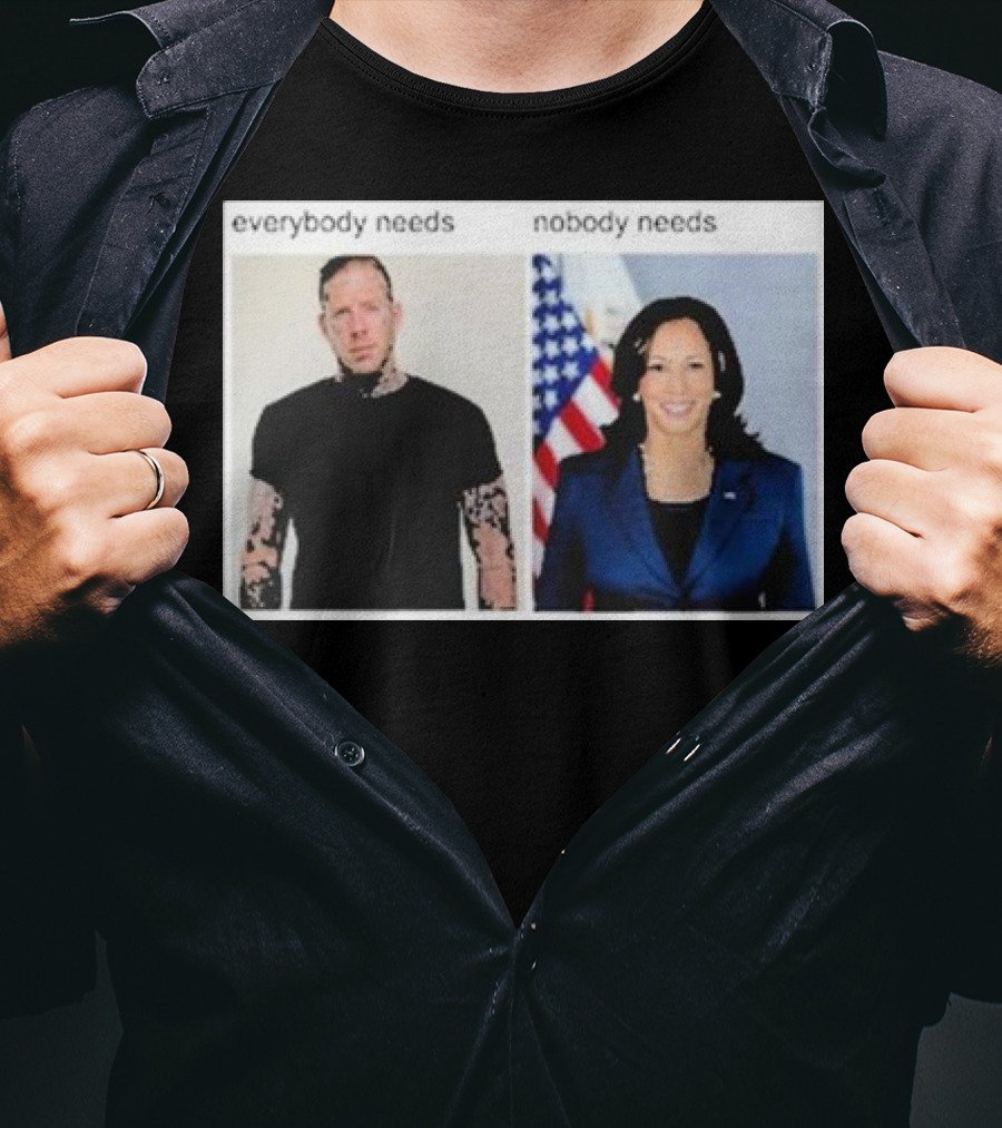 Everybody Needs Nobody Needs American Flag Tattoo Jacket T-Shirt