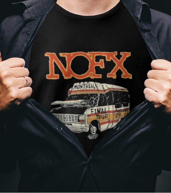 NOFX Final Tour August 24-25 2024 Parc Olympique Montreal QC Bus T-Shirt