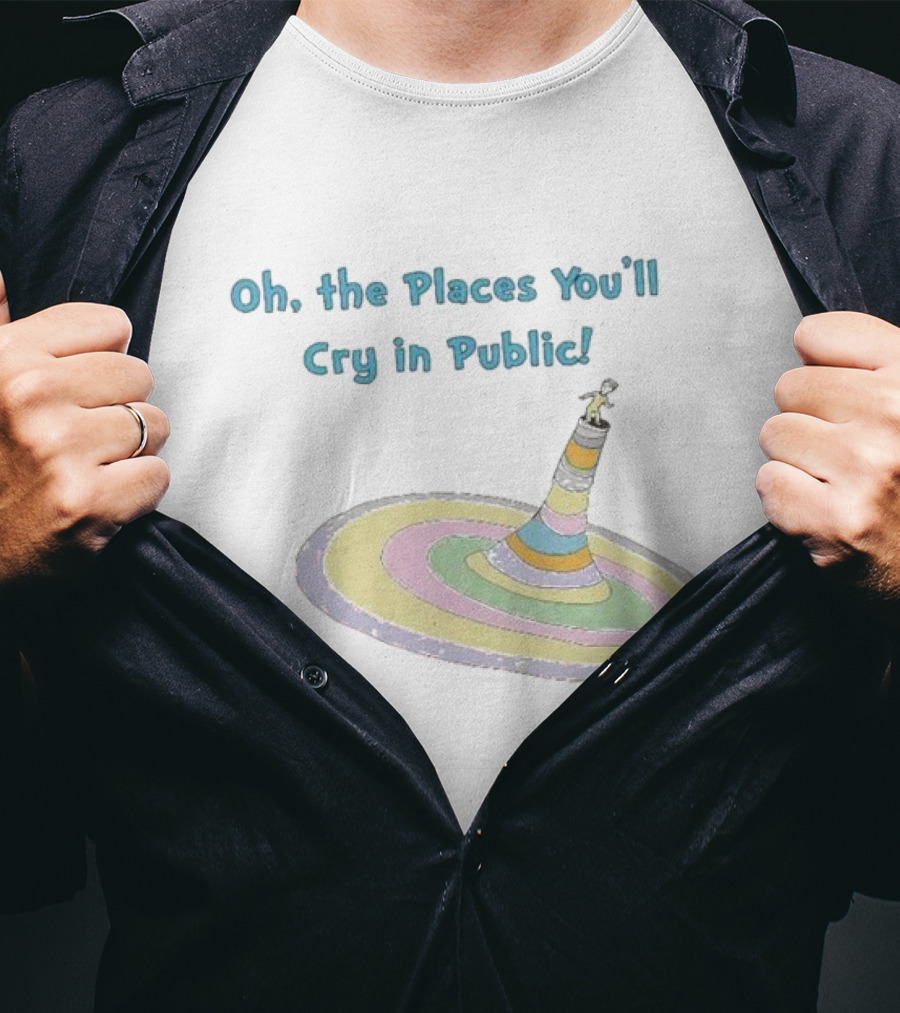 Oh The Places You’ll Cry In Public Pastel Swirl Tower T-Shirt