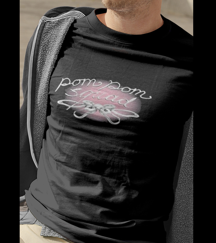 Pom Pom Squad Pink And Chrome Bow T-Shirt