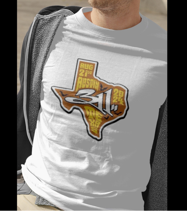 Aug 21st 2024 311 Austin Texas Tour Map T-Shirt