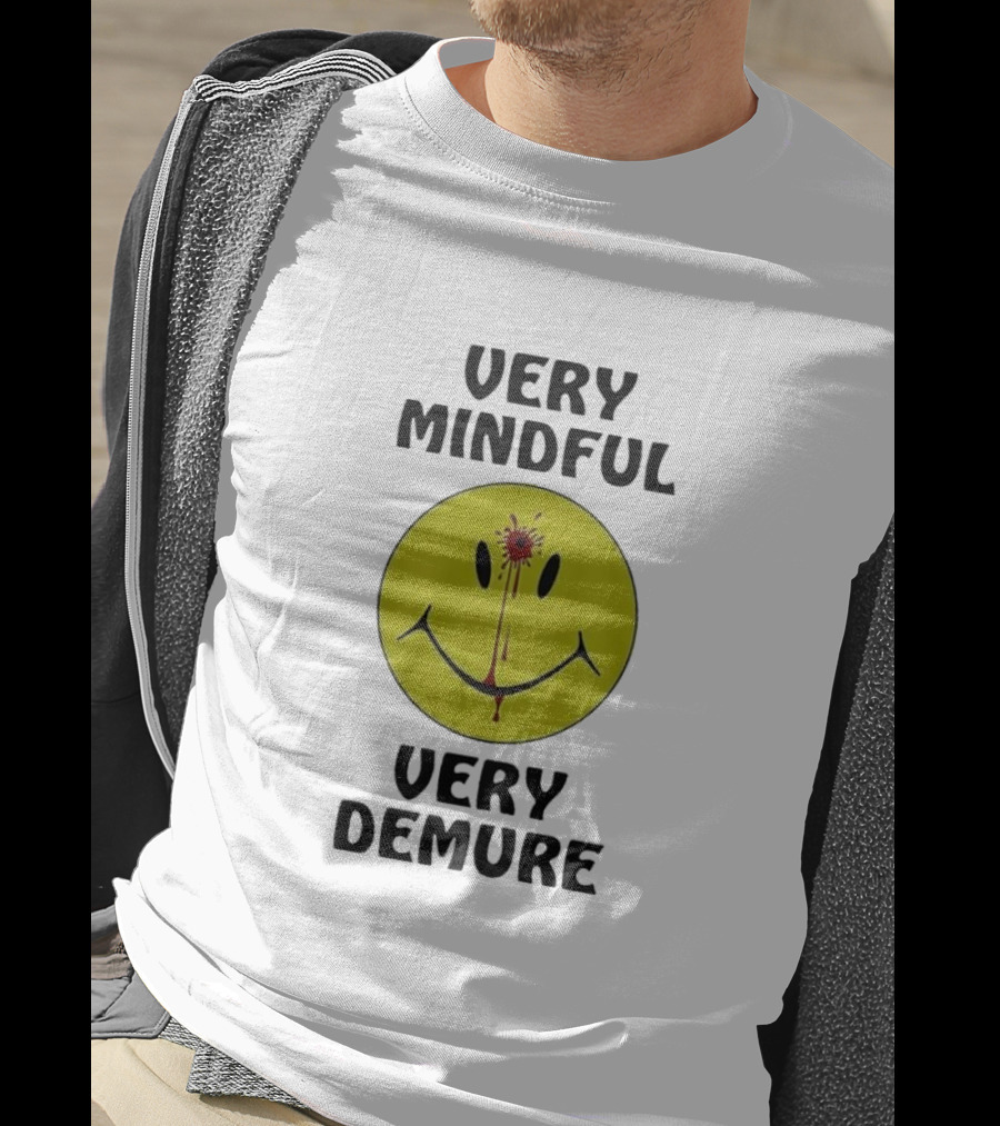 Very Mindful Very Demure Bloodied Smiley Face Icon T-Shirt