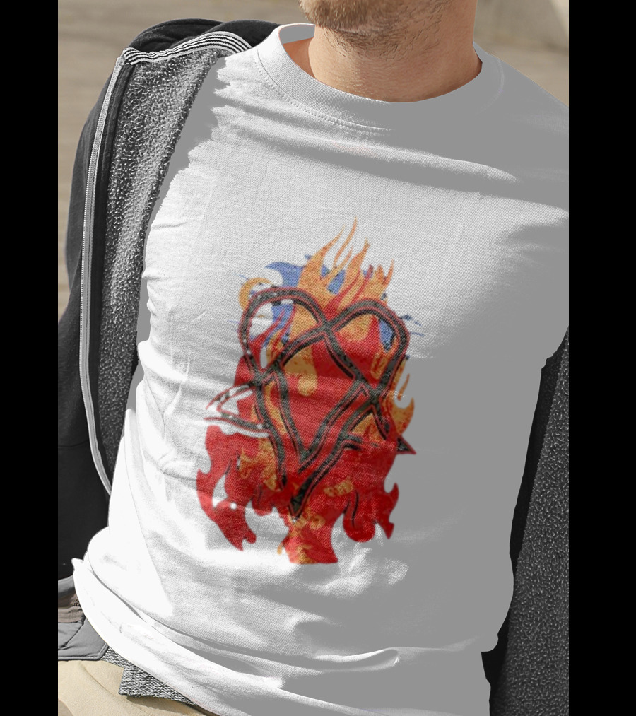 Ville Valo Heartagram Flames Touched By Fire T-Shirt