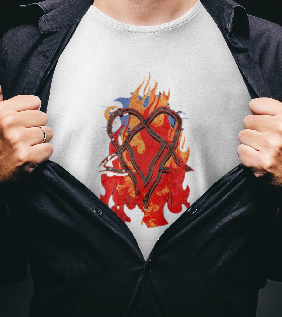 Ville Valo Heartagram Flames Touched By Fire T-Shirt