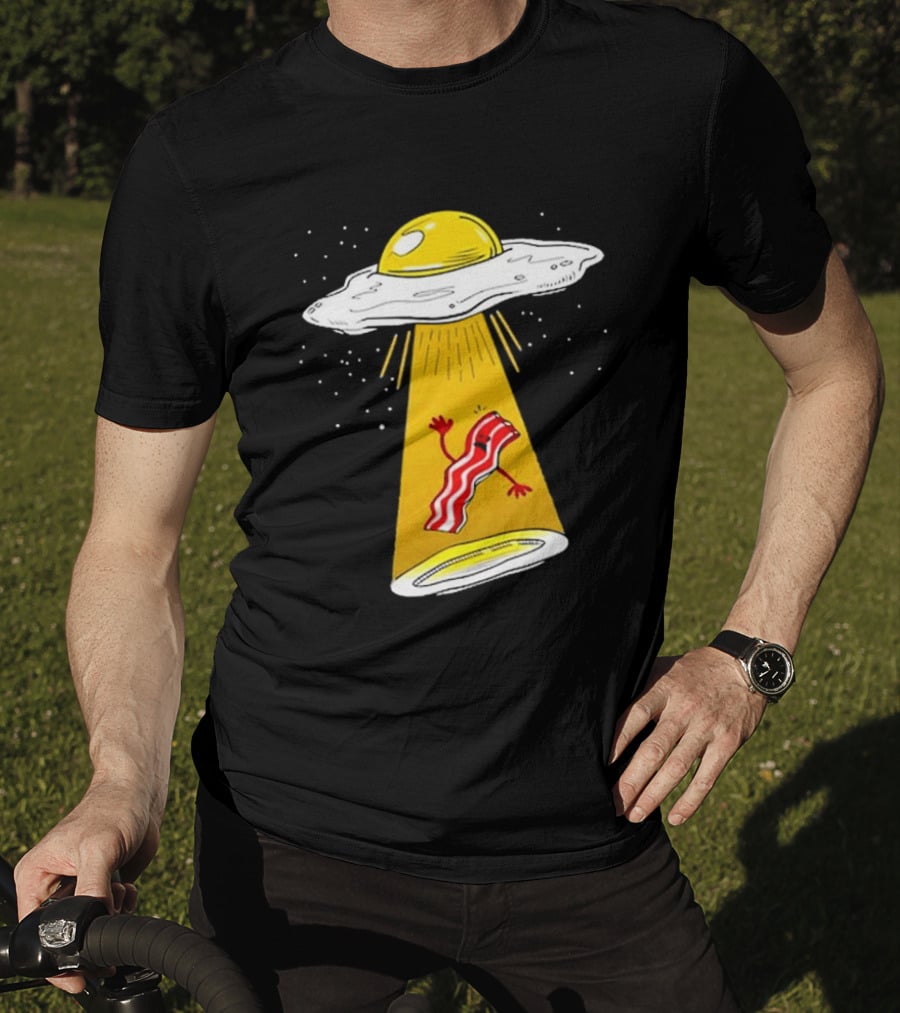 Dave Danna Wonder Nation Alien UFO Egg Abduction Breakfast T-Shirt