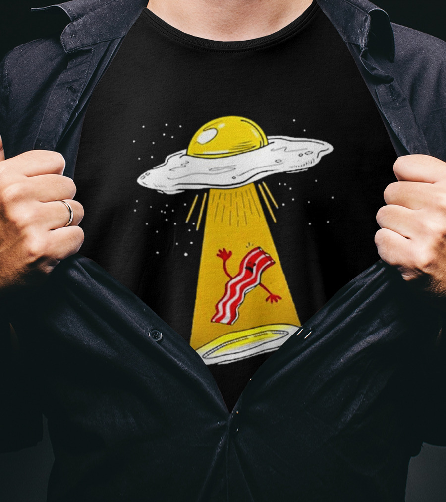 Dave Danna Wonder Nation Alien UFO Egg Abduction Breakfast T-Shirt