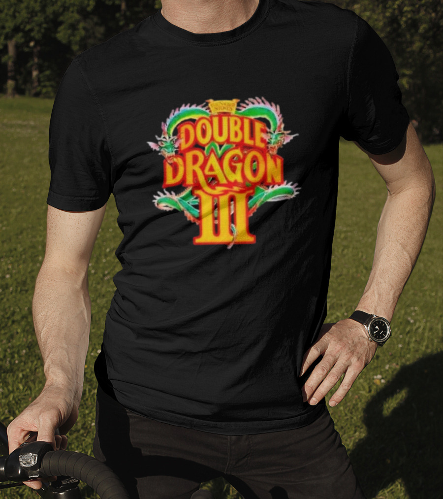 Double Dragon III Retro Video Game Arcade Logo Clash Of Dragons T-Shirt