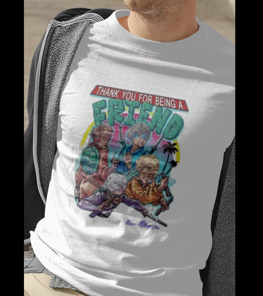 Thank You For Being A Friend Ninja Parody Music Vintage Style Characters T-Shirt