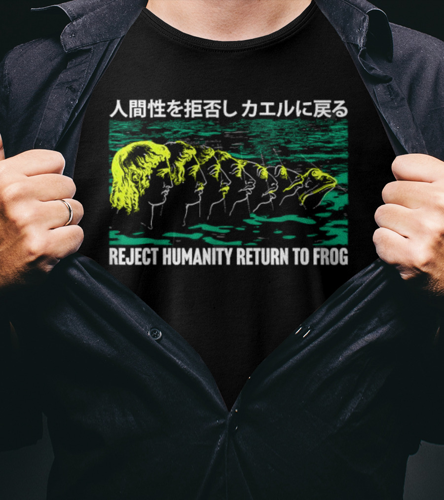 Reject Humanity Return To Frog Japanese Evolution Sequence T-Shirt