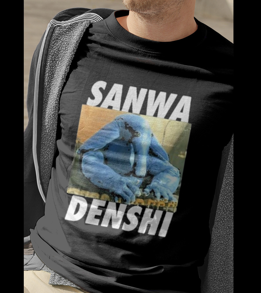 SANWA DENSHI Blue Elephant Playing Keyboards T-Shirt