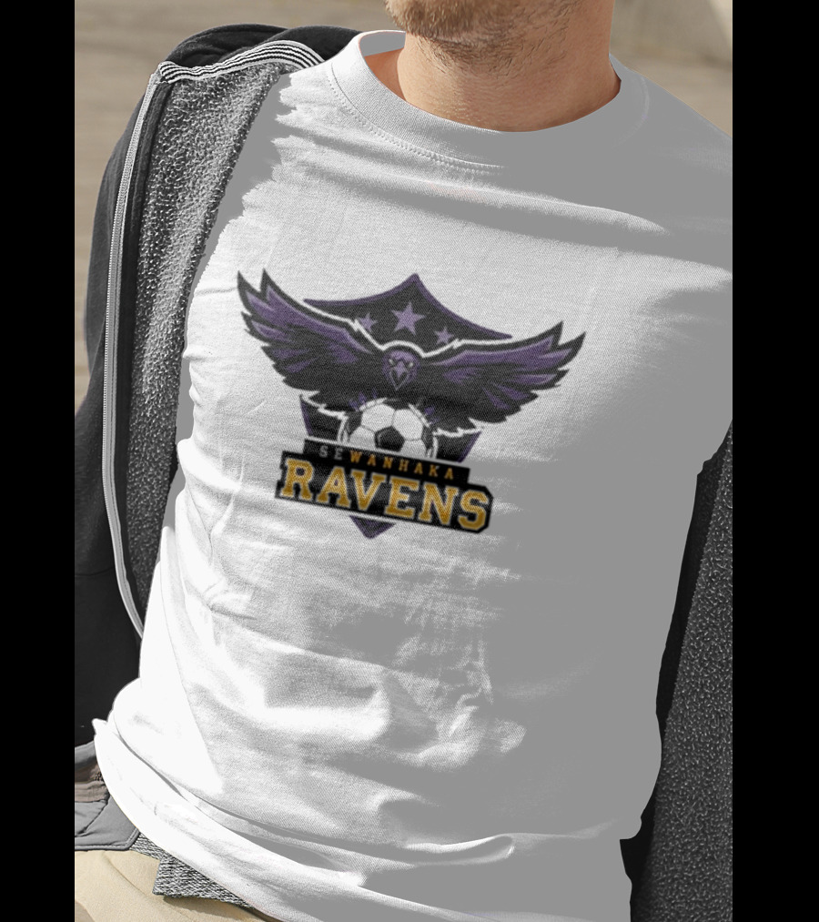 Sewanhaka Ravens Soccer Team Logo Emblem T-Shirt