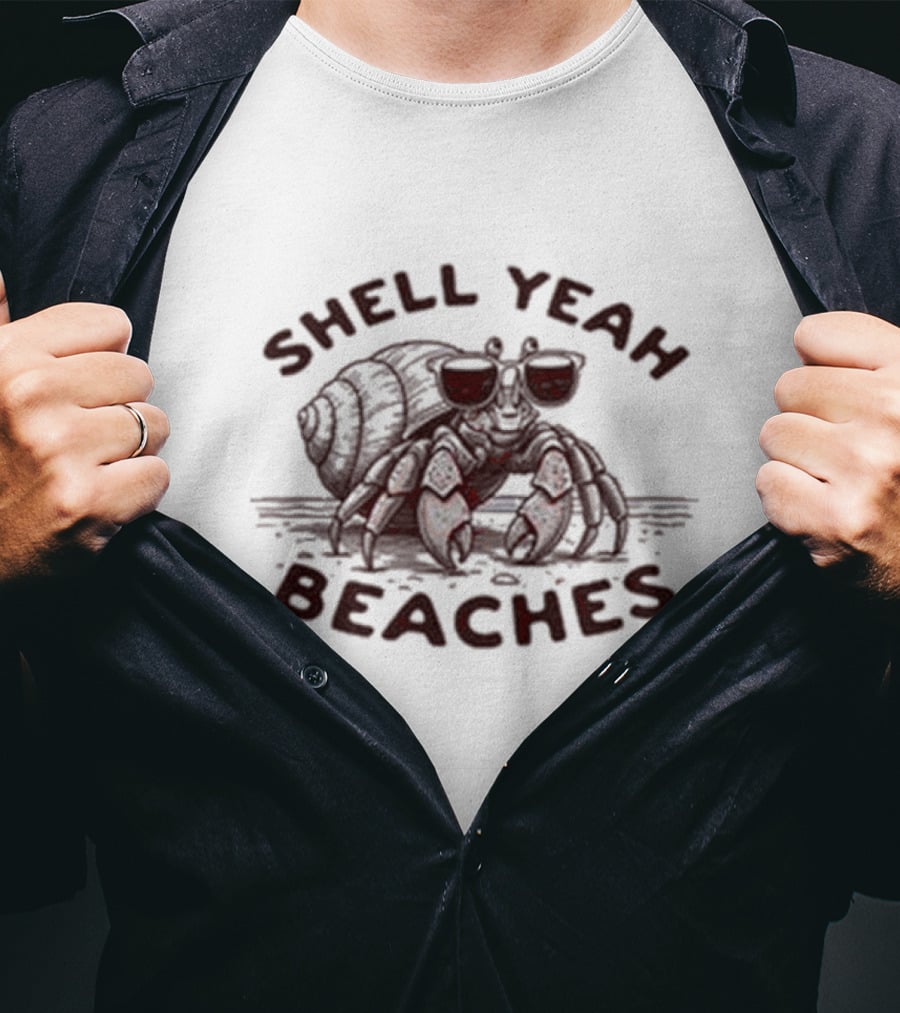 Shell Yeah Beaches Crab With Sunglasses T-Shirt