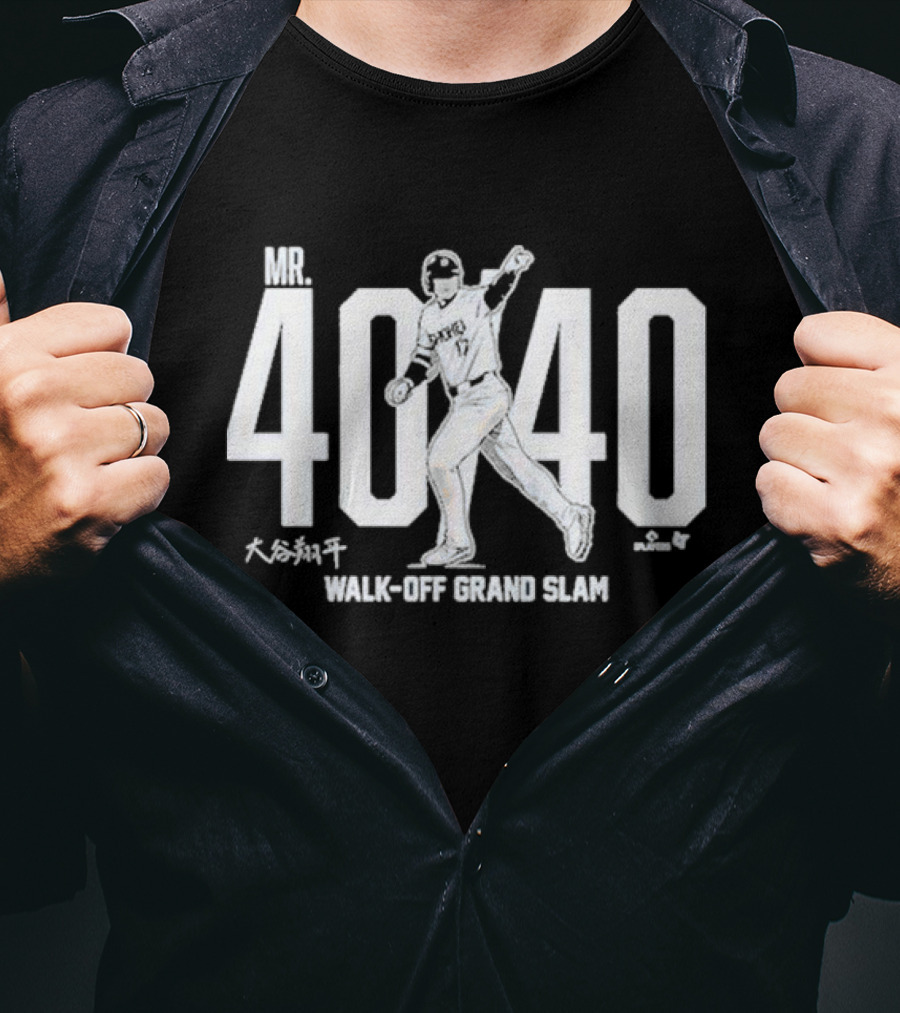 Shohei Ohtani Mr. 40 40 Walk-Off Grand Slam Baseball Achievement T-Shirt