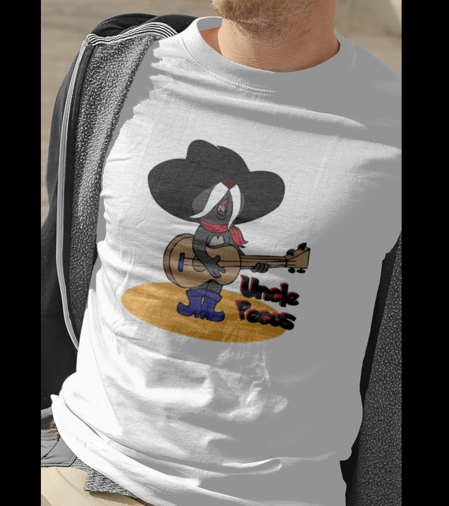 Tom And Jerry Uncle Pecos Playing Guitar With Big Black Hat And Red Scarf T-Shirt