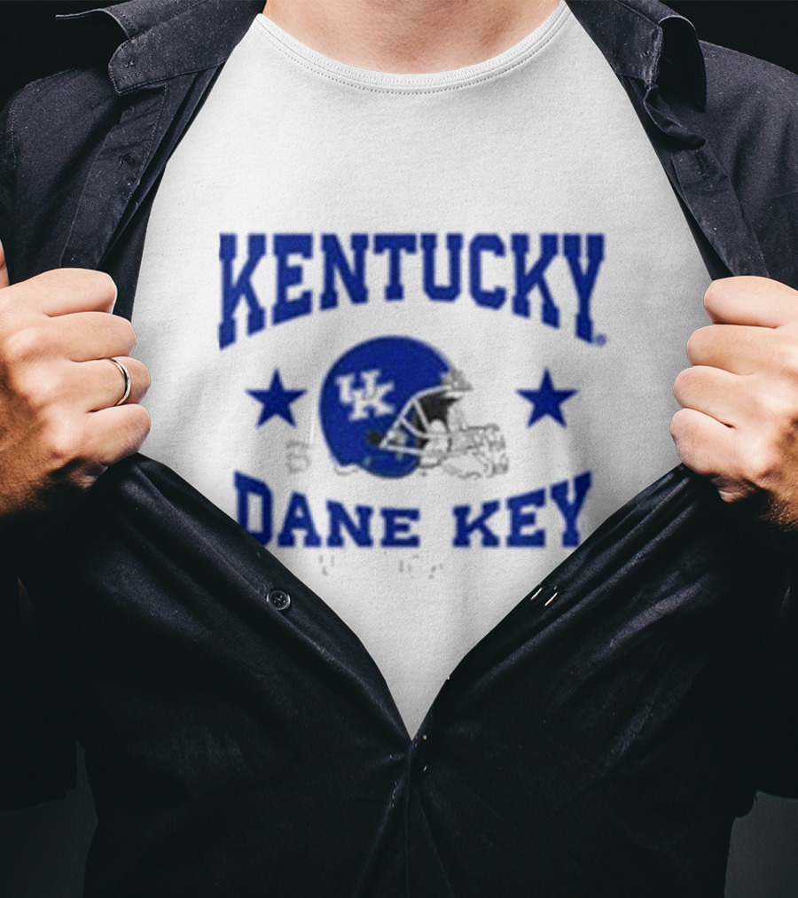 Kentucky Dane Key Football Helmet Stars T-Shirt