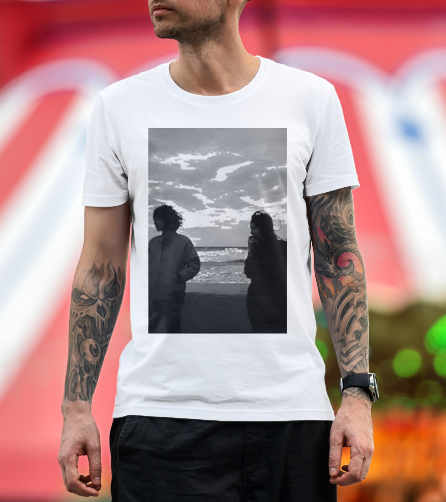 Lamp Future Behind Me Lovers Silhouette Ocean Sky Scene T-Shirt