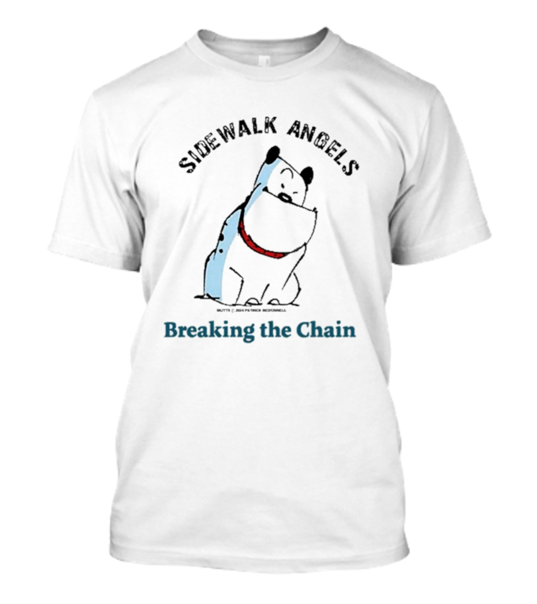 Sidewalk Angels Breaking The Chain Dog With Red Collar T-Shirt