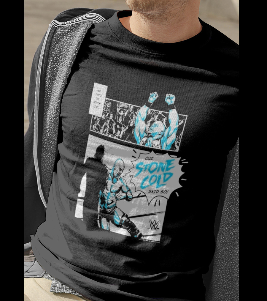 Cuz Stone Cold Said So WWE Comic Panel Stone Cold Steve Austin Ripple Junction T-Shirt