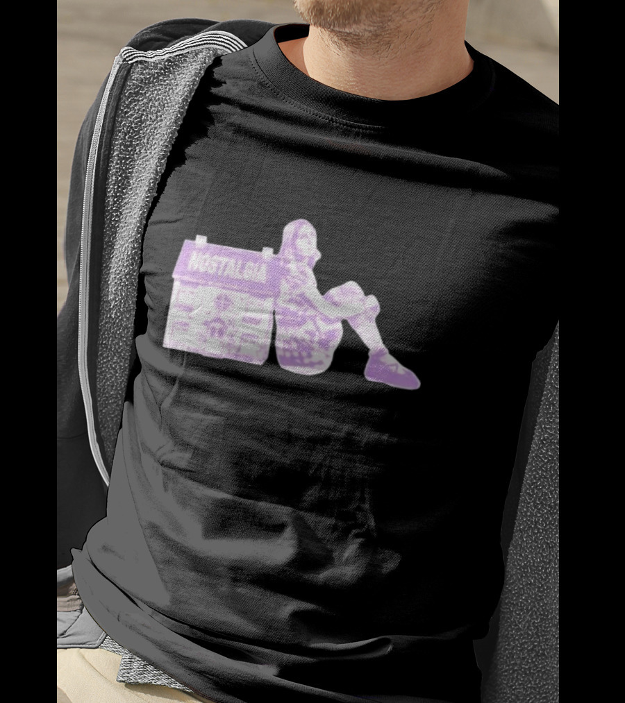 Nostalgia House Girl Silhouette In Purple Tone T-Shirt