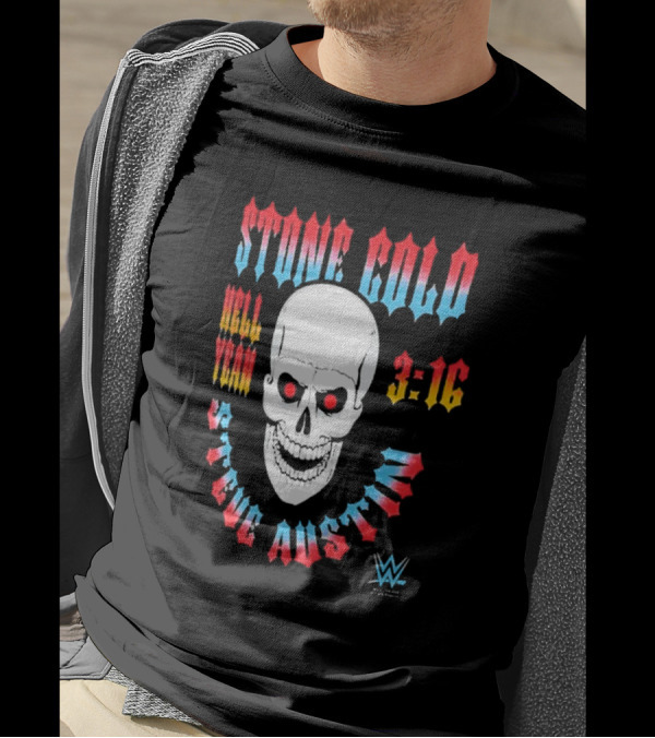 Stone Cold Steve Austin 3 16 Hell Yeah WWE Skull T-Shirt