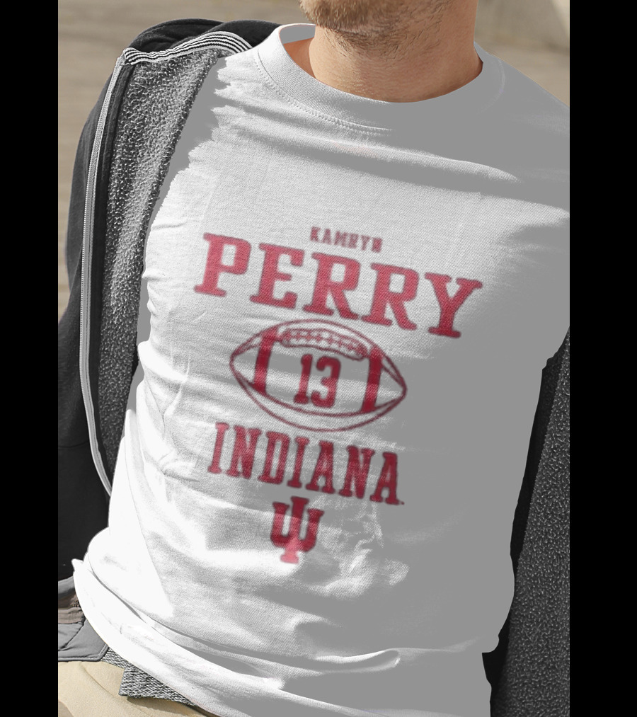 Kamryn Perry 13 Indiana Hoosiers Football Icon Dark Grey Rally T-Shirt