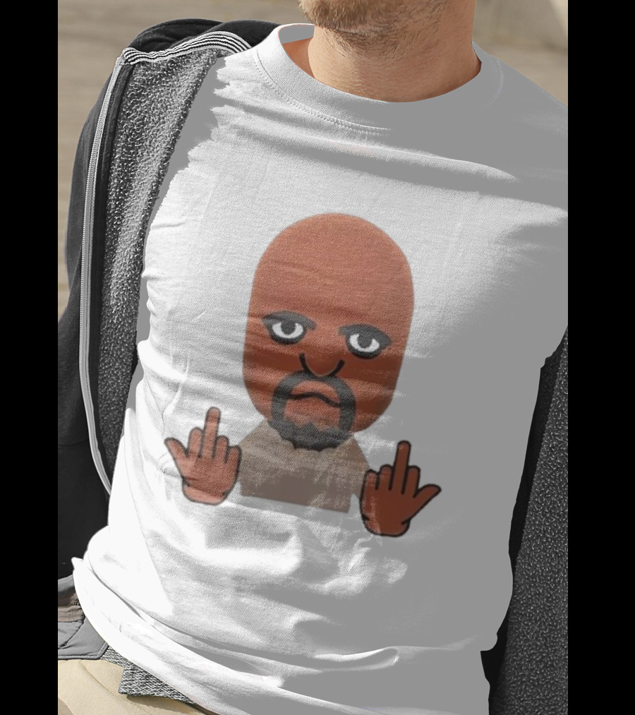 Mii Character Middle Finger Gesture Mood T-Shirt