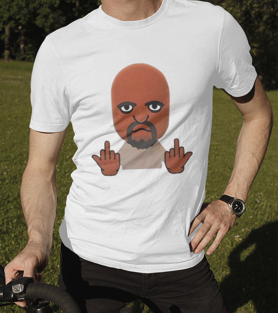 Mii Character Middle Finger Gesture Mood T-Shirt