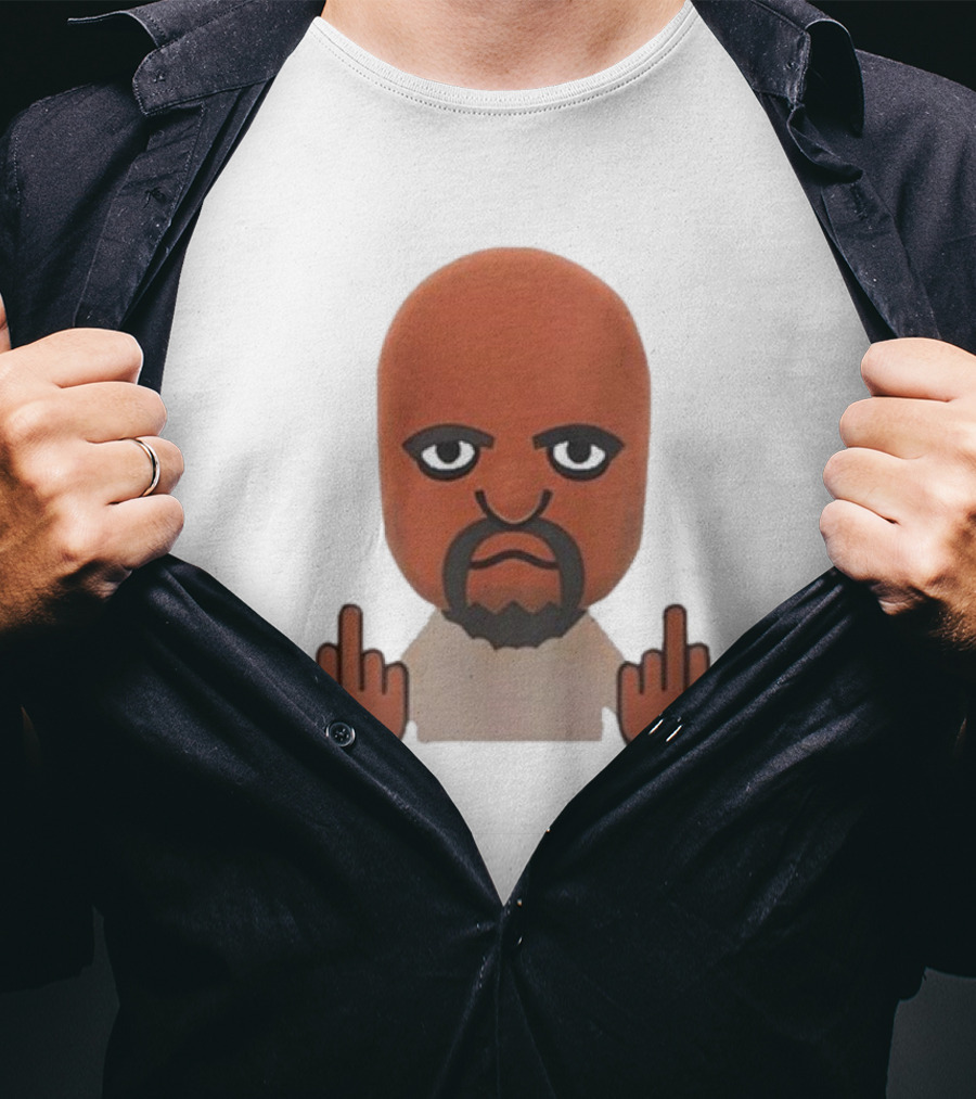 Mii Character Middle Finger Gesture Mood T-Shirt